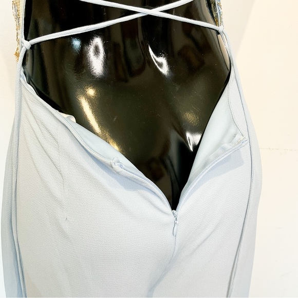 LUCY IN THE SKY Soft Blue Strappy Dress With Embroidery - Picture 7 of 11